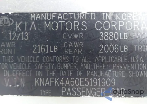 2014 Kia Forte Lx z USA, uszkodzony, nr VIN KNAFK4A60E5191909